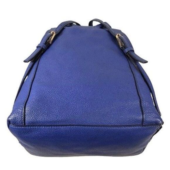 Tory Burch Harper Double TT Logo Embossed Pebble Leather Macaw Backpack MRP $495 main image 14